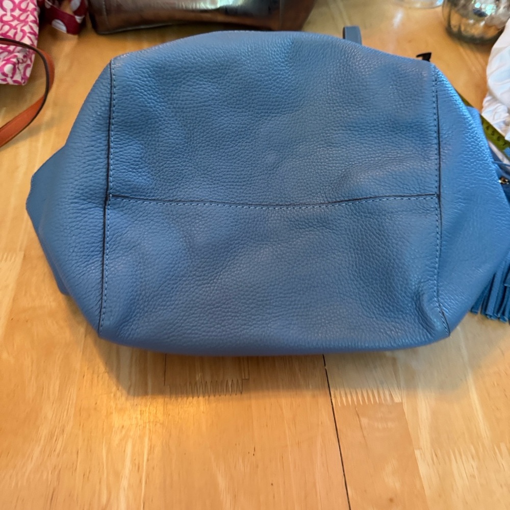 Michael Kors Ashbury Blue Leather Tote with Tassel - Picture 8 of 8